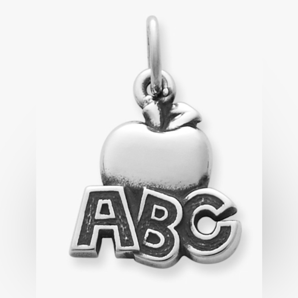 James Avery Sterling Silver ABC Apple Charm- Teacher Gift